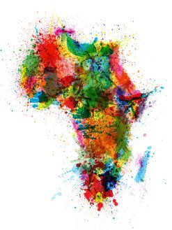 Paint Splashes Map of Africa Map